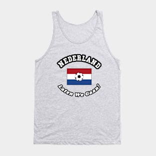 ⚽ Nederland Football, Dutch Flag, Laten We Gaan! Team Spirit Tank Top